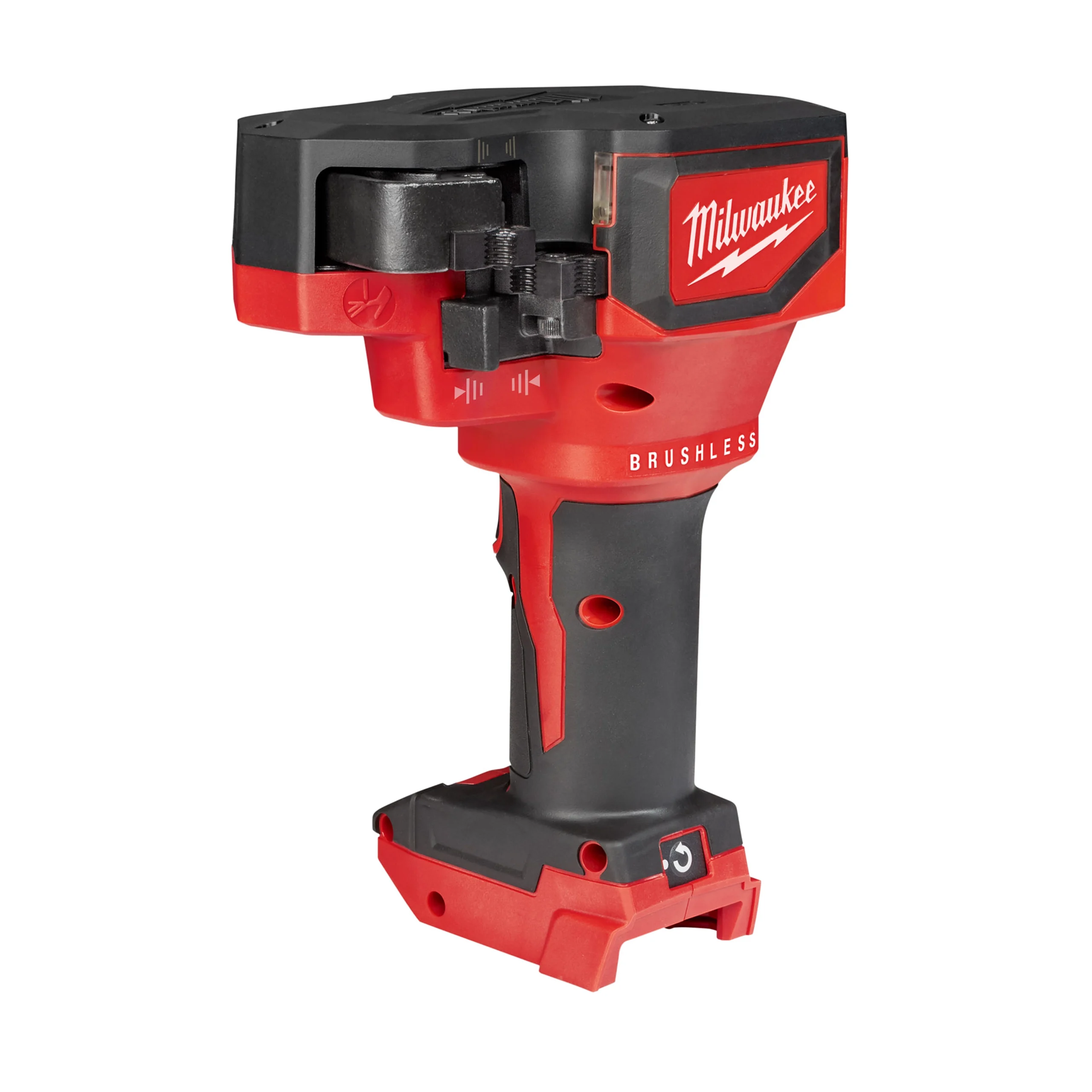 Cordless threaded rod cutter with opposed shaped cutting dies
