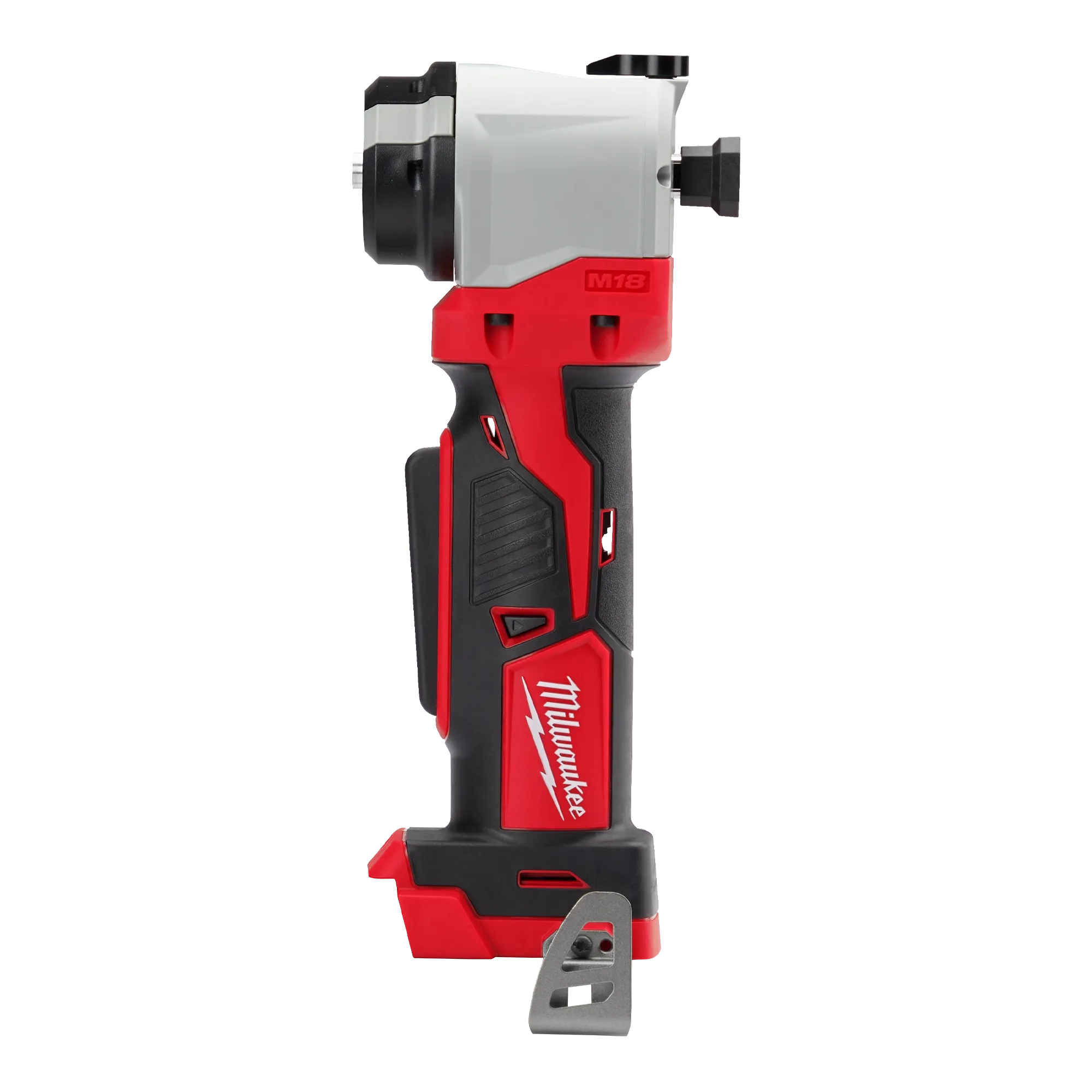 Cordless cable stripper with a cylindrical stripping head above the grip