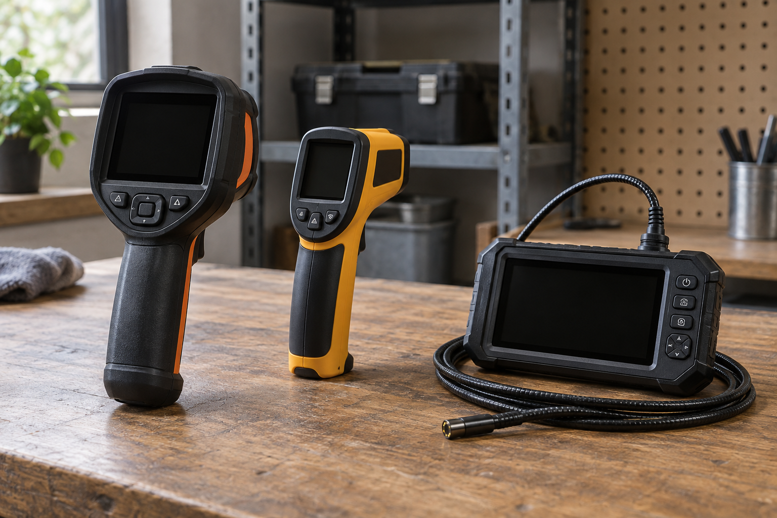 AI-generated editorial illustration of thermal inspection instruments